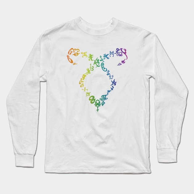 Shadowhunters rune / The mortal instruments - Angelic power rune shape with runes (coloured) - Parabatai - gift idea Long Sleeve T-Shirt by Vane22april